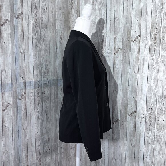 Women's Rafaella Long Sleeve Blazer | Collared | Button | Size 6 | Black | Lined - Picture 3 of 16